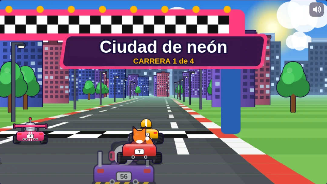 Captura real del juego Explosión de karts