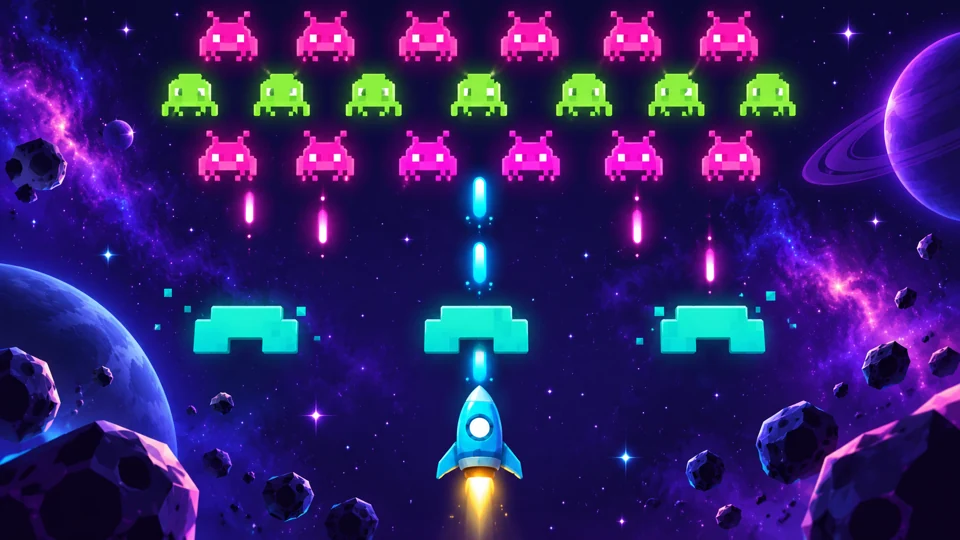 Promotional artwork for Space Defender